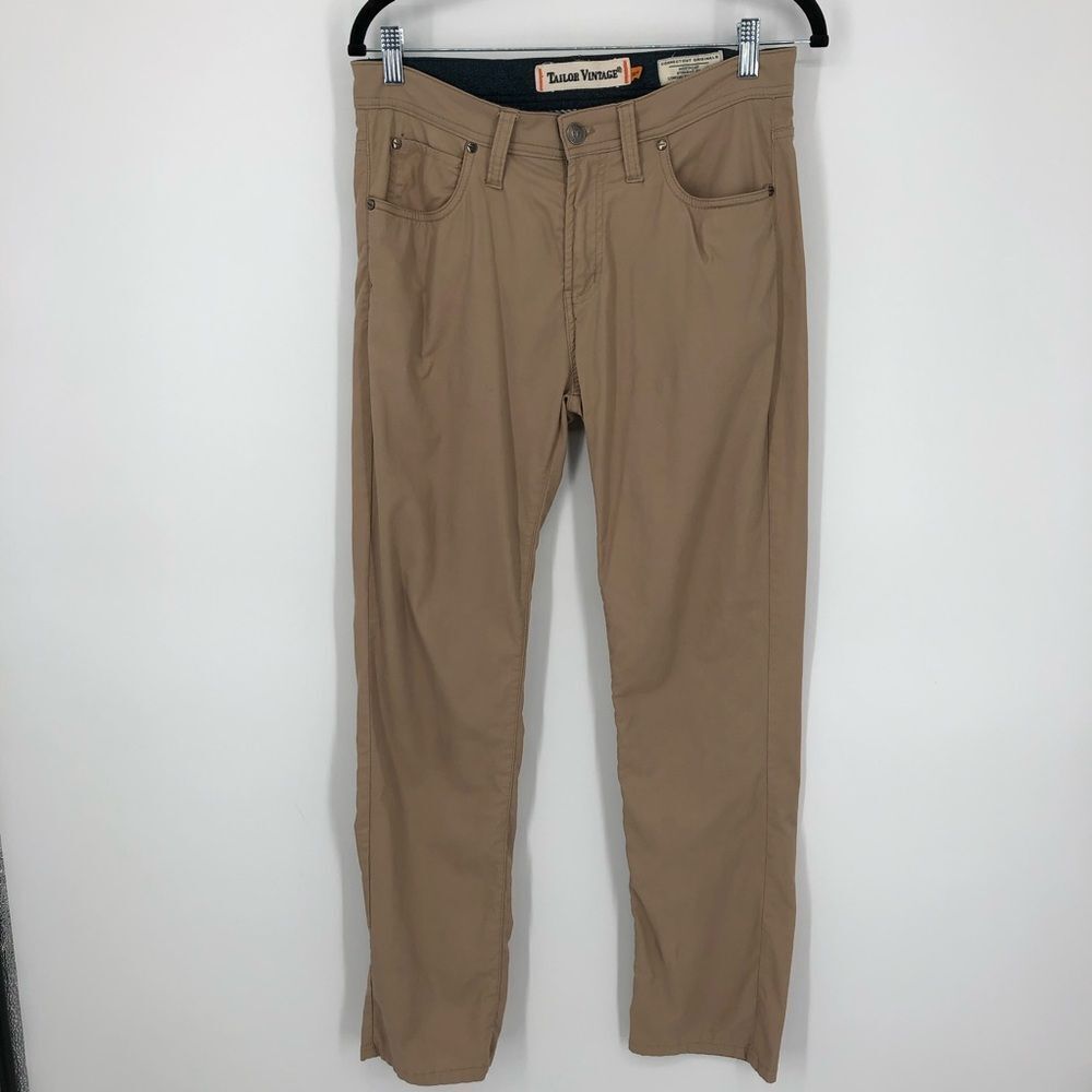 Tailor Vintage Pants Mens 30x29‎ Westport Straight Fit Khaki Tan